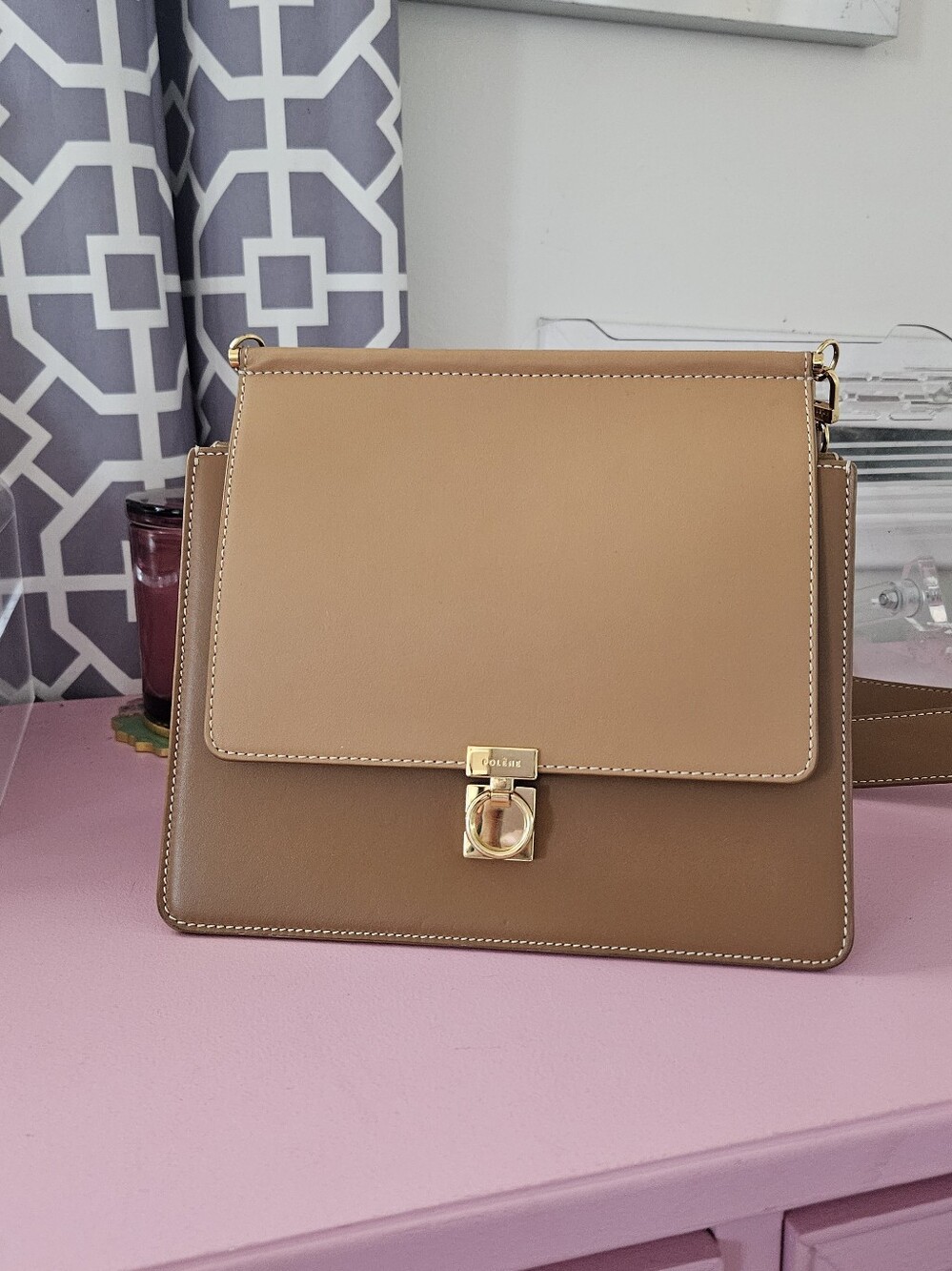 Polene bag numero sept Brown Leather Suede Inside Crossbody Purse